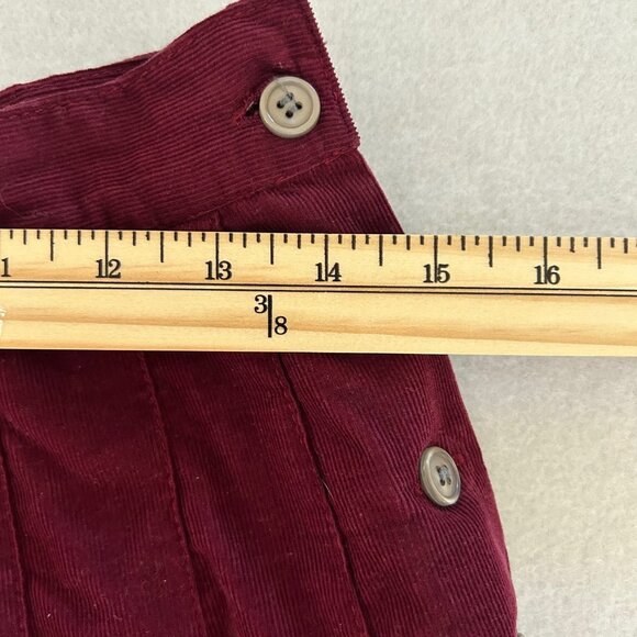 Vintage Laura Ashley Flared Pleated Skirt Burgundy Corduroy SZ12 Prairie Boho - Picture 6 of 8